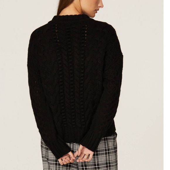 Jason Wu Sweater Cable Knit Black M - Picture 3 of 12